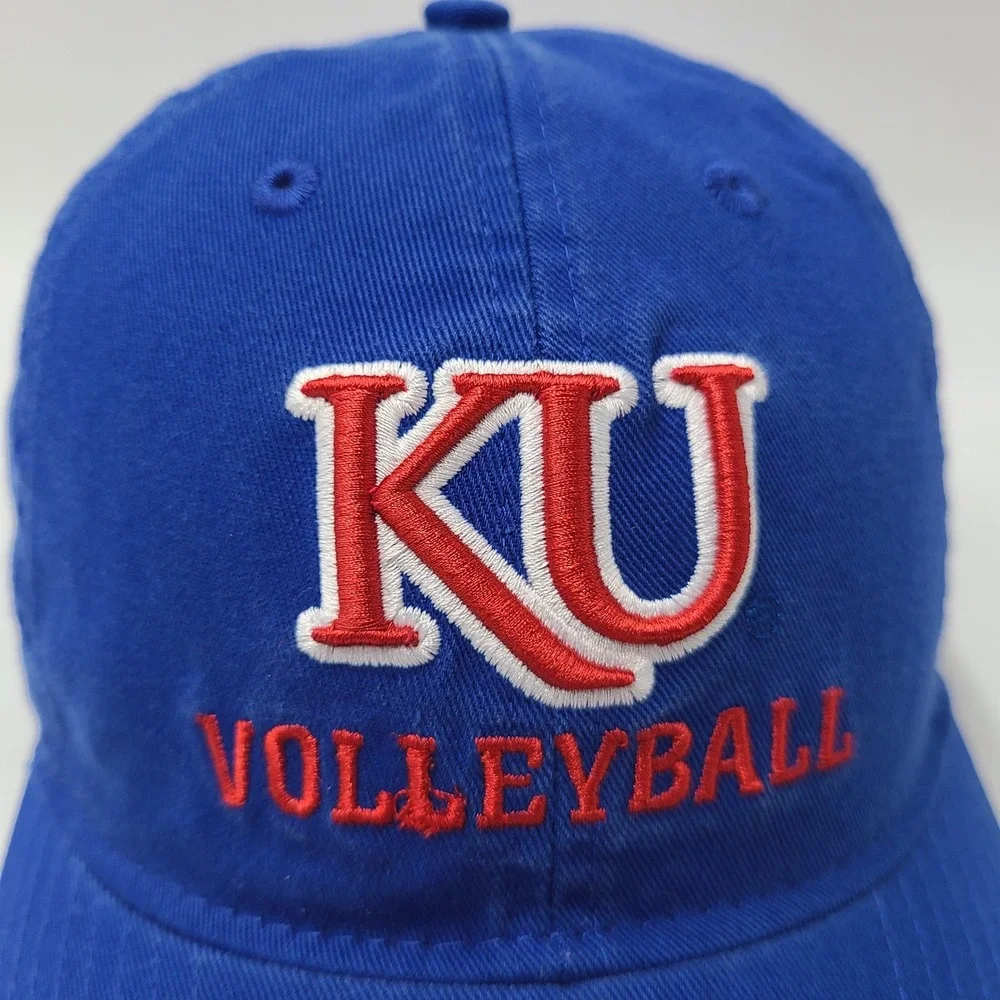 Kansas Jayhawks Hat Strapback Adidas Blue NCAA Volleyball University KU Logo Men